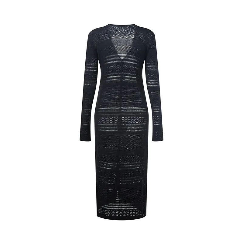 Black Fitted Sweater Dress